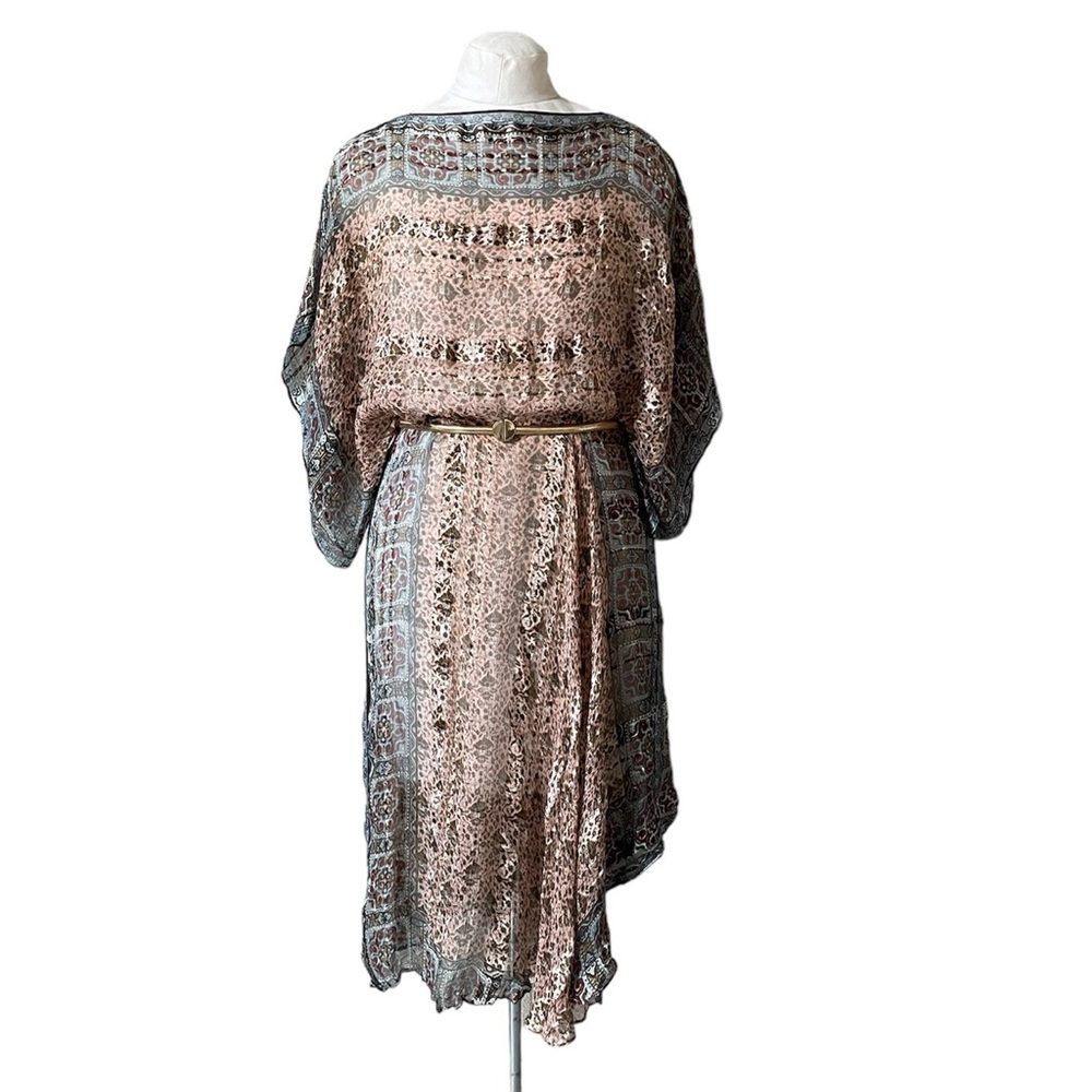 Vintage 70s The Silk Farm 100% Silk Semi Sheer Dress